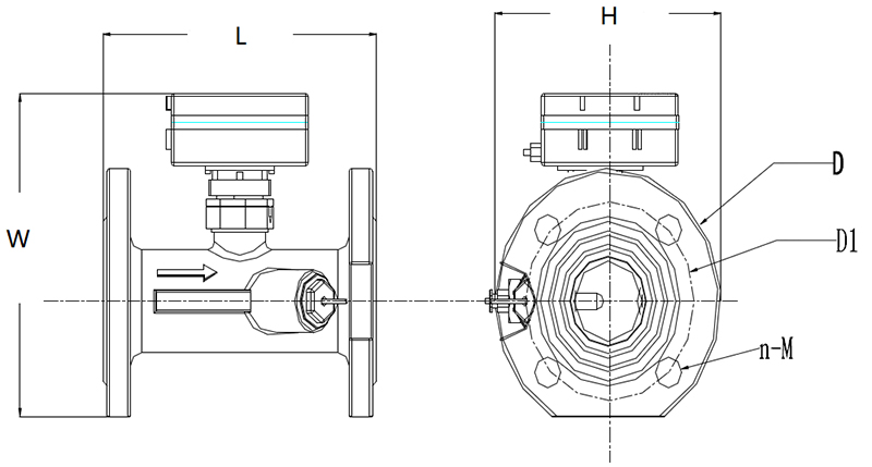 Ultrasonic Flow Meter (Cast Iron, Flange Type)